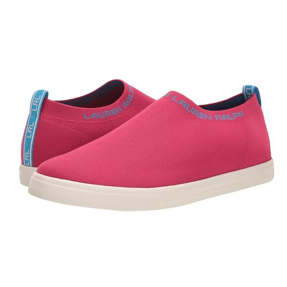 LAUREN RALPH LAUREN JORDYN Stretch Slip On Low Top Flats Women's Sneakers Pink - Picture 1 of 8
